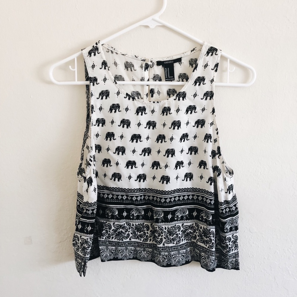 Flowy Elephant Patterned Tank